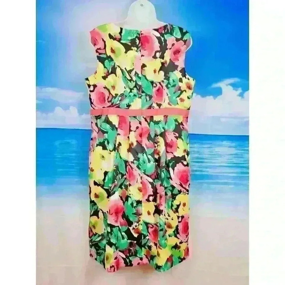 KIM ROGERS Womans FLORAL Dress Lined Top STRETCH Multi Color size 18 - Picture 4 of 5